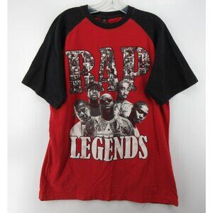 Rap Legends Shirt Large Red Biggie Pac JayZ Ice Cube Nas Hip Hop Y2K *